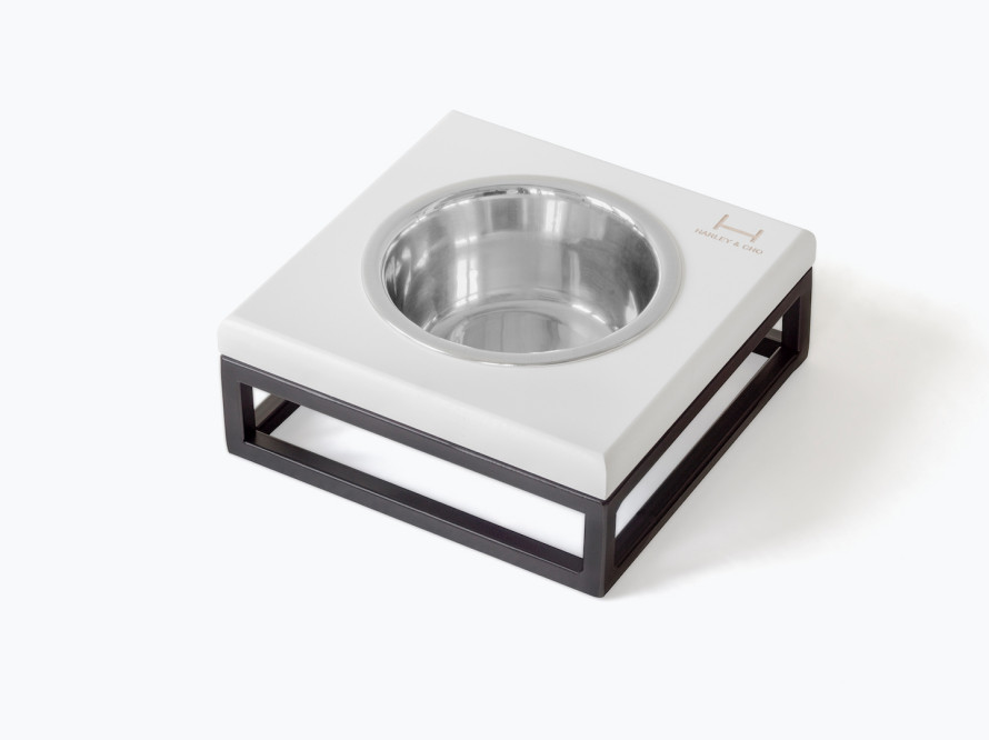 Одна миска на подставке Lunch Bar White wood + Black Одна миска на подставке Lunch Bar White wood + Black