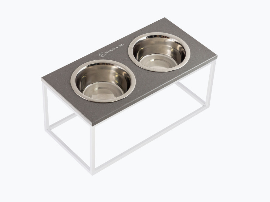 Миски на підставці Lunch Bar Gray Stone + White