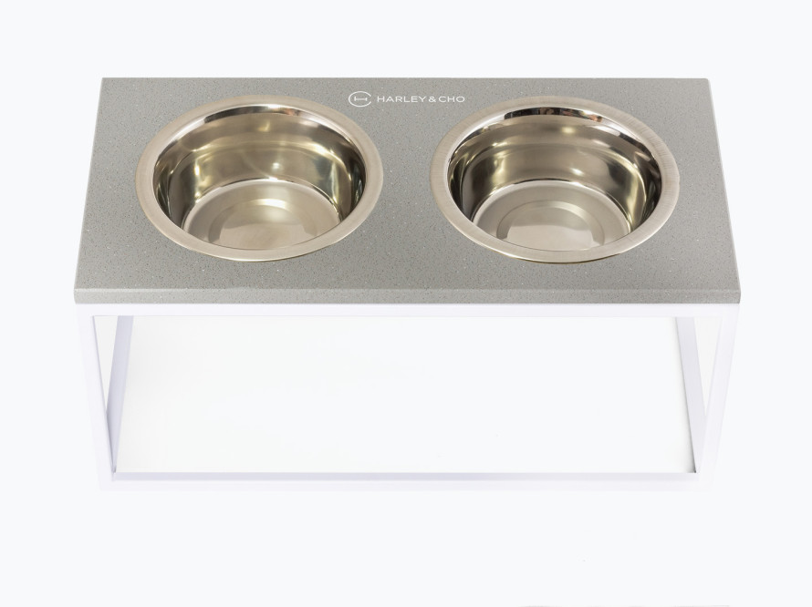 Миски на підставці Lunch Bar Gray Stone + White