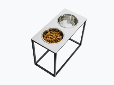Миски на подставке Dinner White Stone + Black