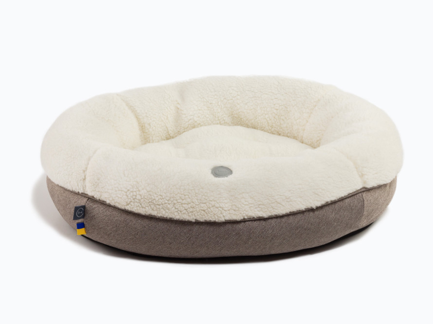 Овальний лежак Bagel Fur Milky