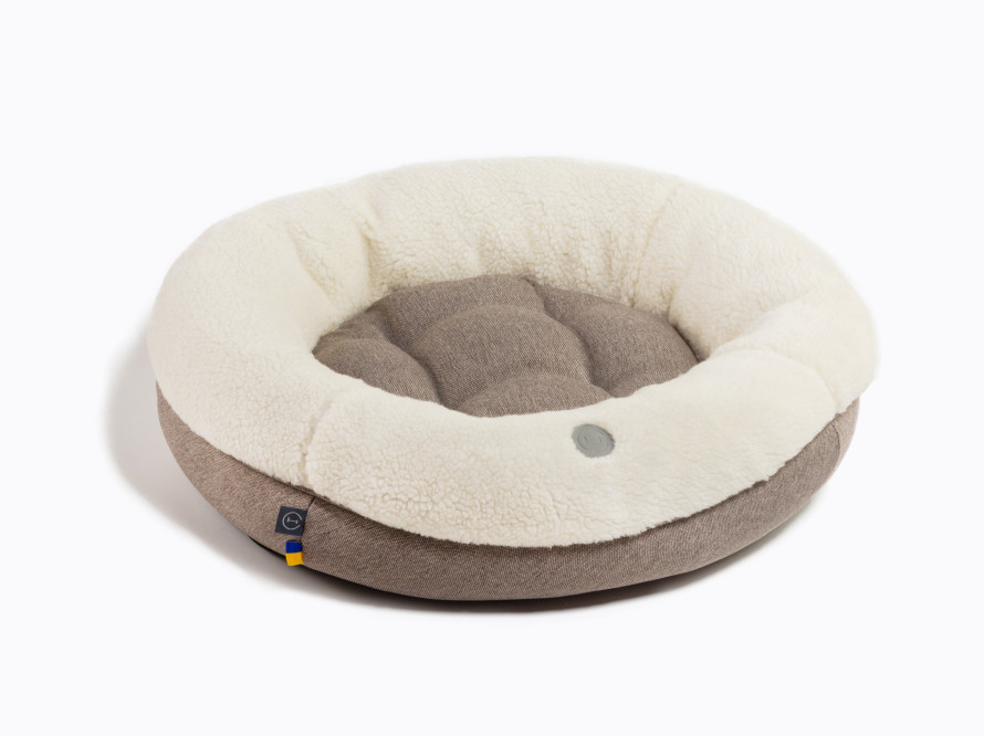 Овальний лежак Bagel Fur Milky