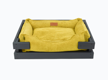 Лежак Dreamer Gray + Yellow Velvet