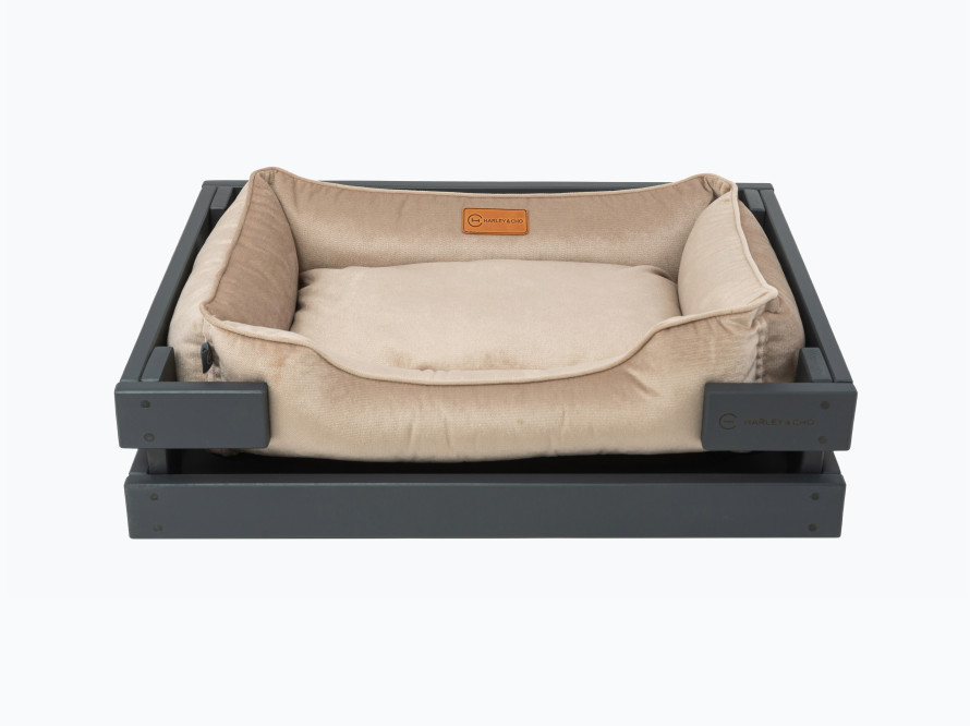Лежак для кішки Dreamer Gray + Beige Velour